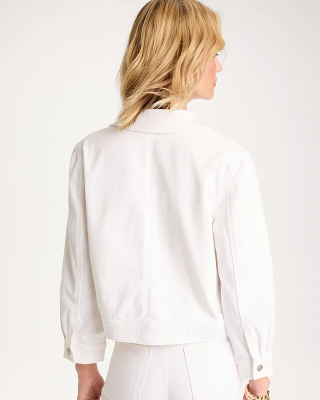 Cropped Denim Trucker Jacket - image 3